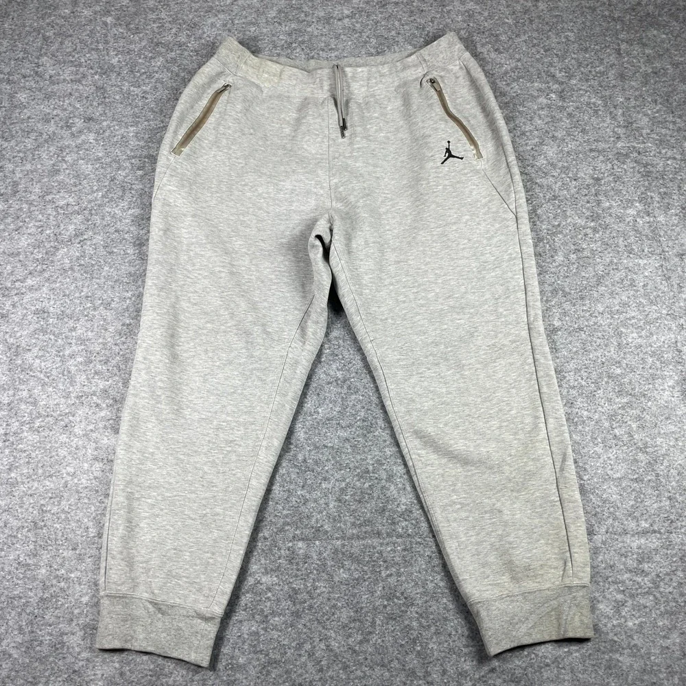 Jordan Sweatpants Mens 3XL Gray Jumpman Tech Fleece Tapered Joggers 3-Pocket